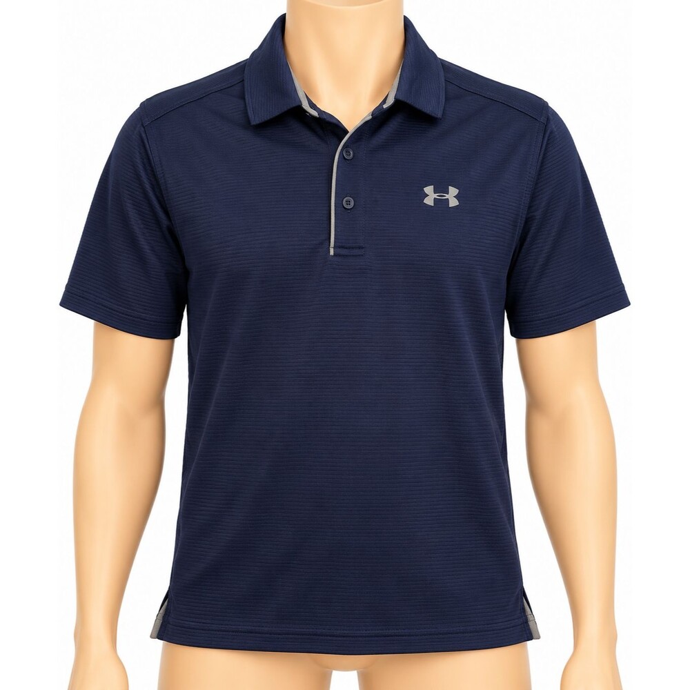 Under Armour Mens Small Navy Blue Performance Golf Polo Shirt Short Sleeve NWOT
